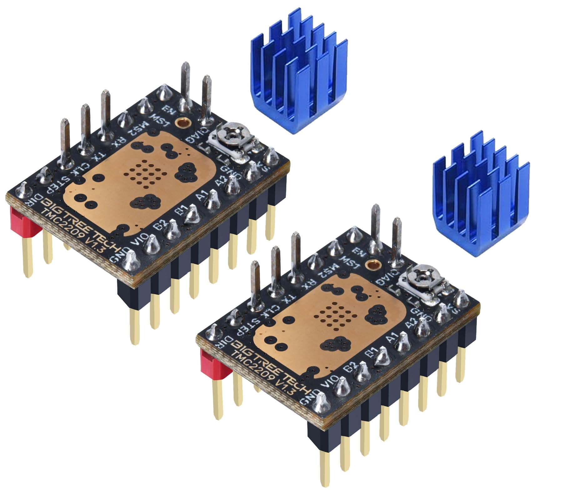 BIGTREETECH TMC2209 V1.3 UART Stepper Motor Driver 2.8A Peak Stepstick Silent Driver for Manta M8P, Octopus V1.1, Octopus Pro, SKR 3, SKR V1.4 Turbo, SKR Pro V1.2 3D Printer Control Board (2 PCS)
