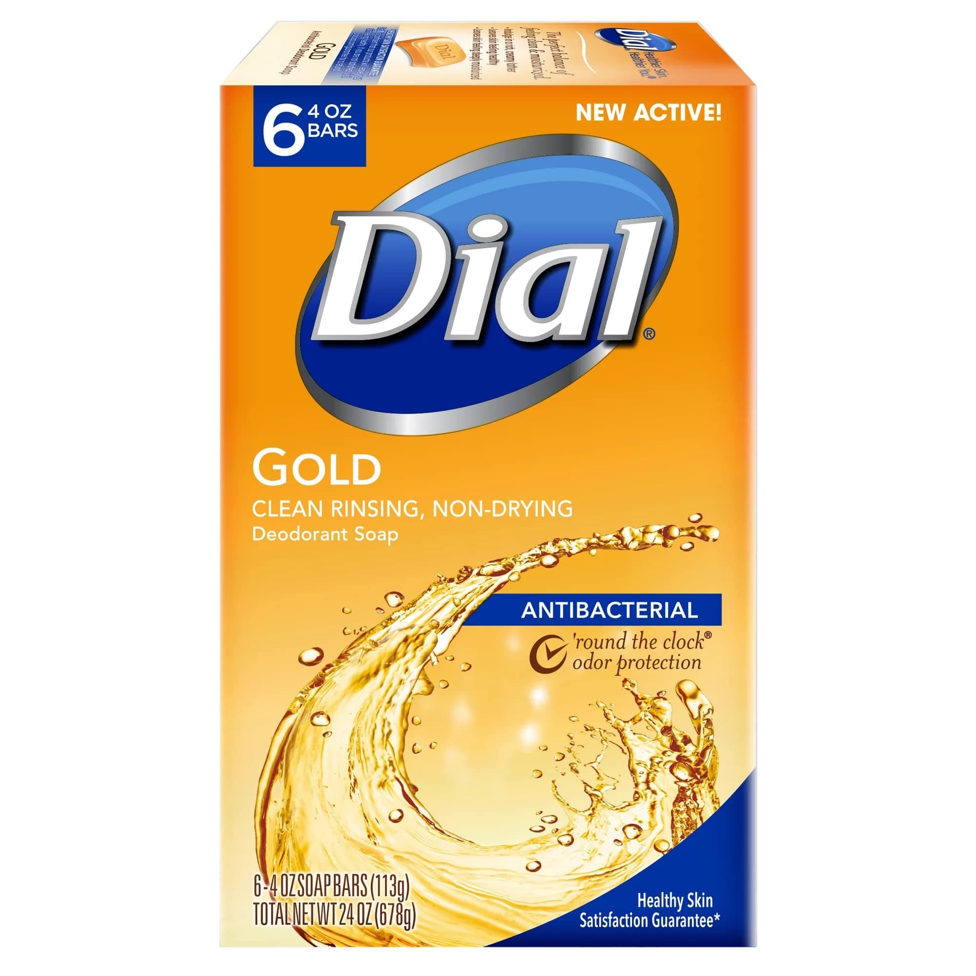 Dial Gold Antibacterial Deodorant Bar Soap, 4 oz, 6 count