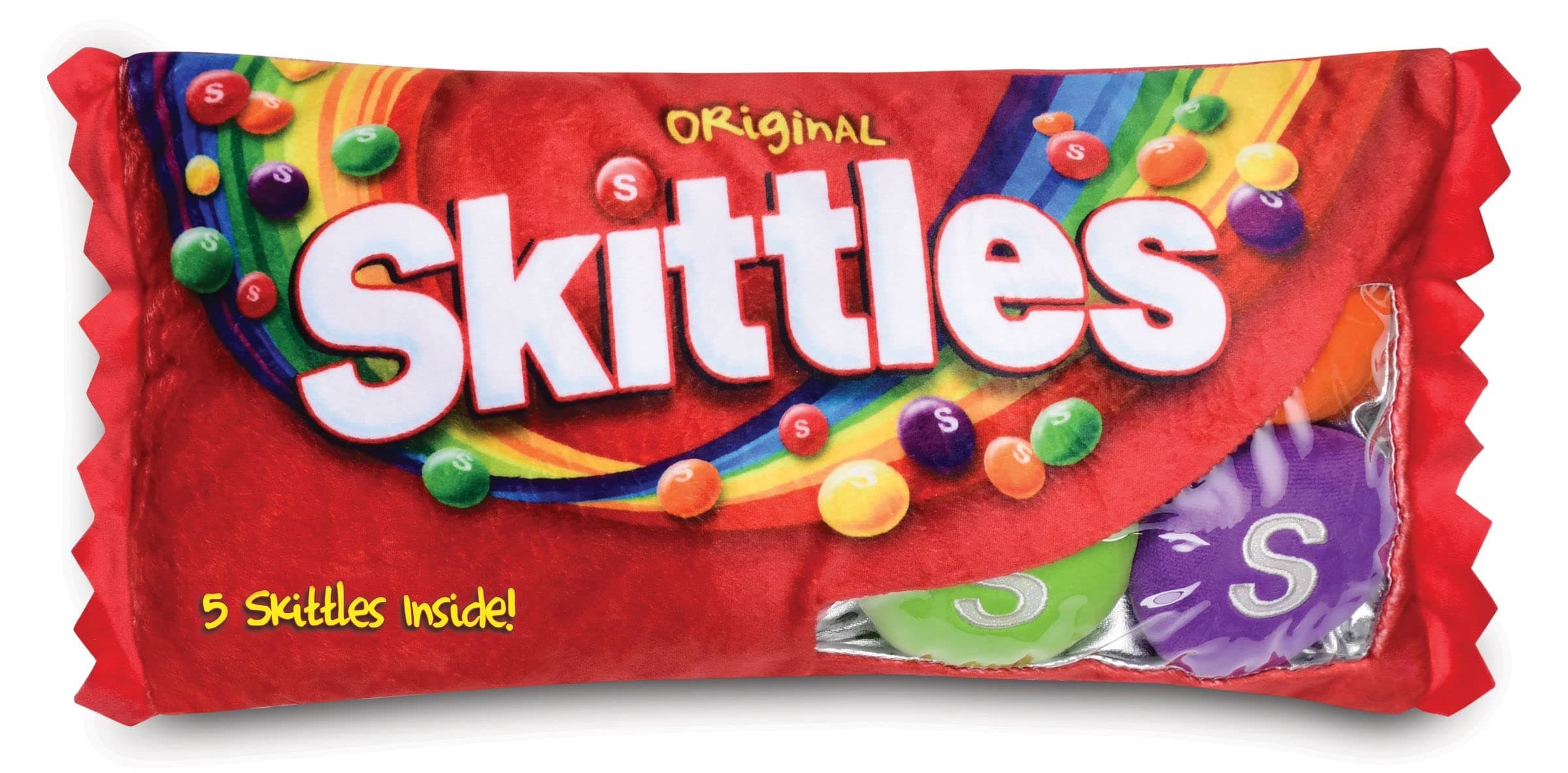 iscream Skittles Package 16" x 8.5" Pillow Set Mini Skittles Candy Pillow