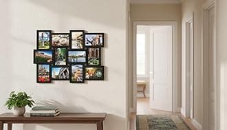 Melannco 12 Opening Collage Frame, Displays 4x6 and Six 6x4 Inch Photos, Black