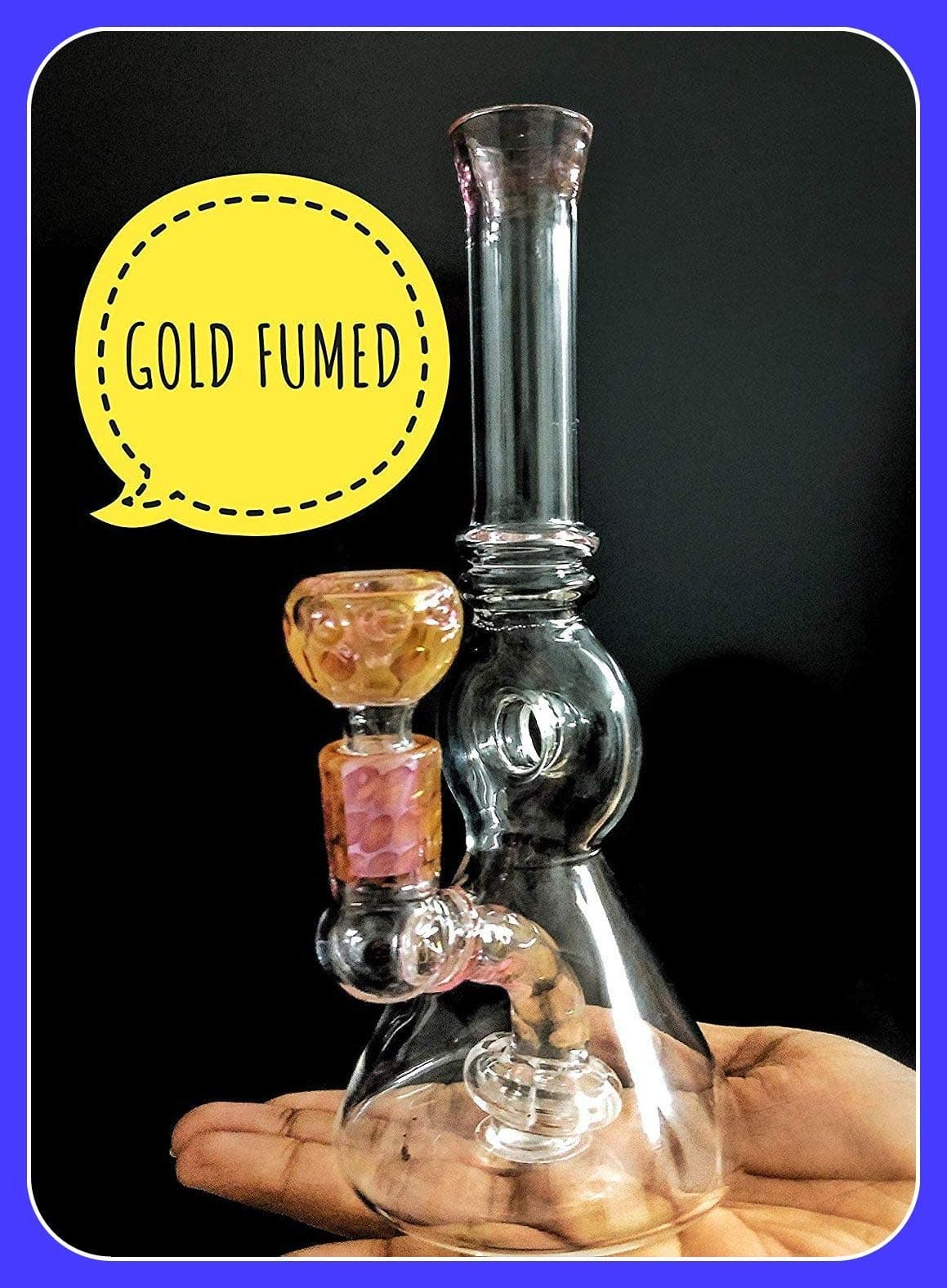 Glass Tall Bong Percolator, 10 inch (Clear)