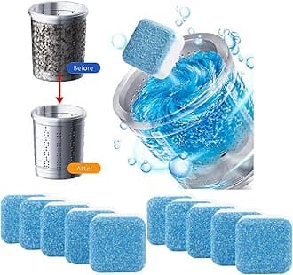 Didiz 20Pcs Washing Machine Deep Cleaner Effervescent Tablet for All Company’s Front and Top Load Machine, Descaling Powder Tablet for Perfectly Cleaning of Tub & Drum Stain Remover Washer
