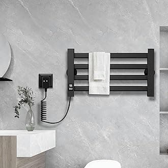 Radiator Towel Rail 55W Towel Warmer Rail for Bathroom Radiator Towel Rail with LED Screen Electric Towel Rail with Timer and Thermostat Carbon Fiber Heater Hot Towel Warmer