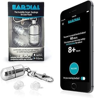 HiFi Earplugs - Invisible Hearing Protection for Concerts, Music Festivals, Musicians, Motorcycles and other Discreet Comfortable High Fidelity Noise Reduction. With Compact Case and App