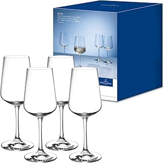 Villeroy & Boch Ovid White Wine, Set of 4, 380 ml measured brimful, Crystal Glass, Clear