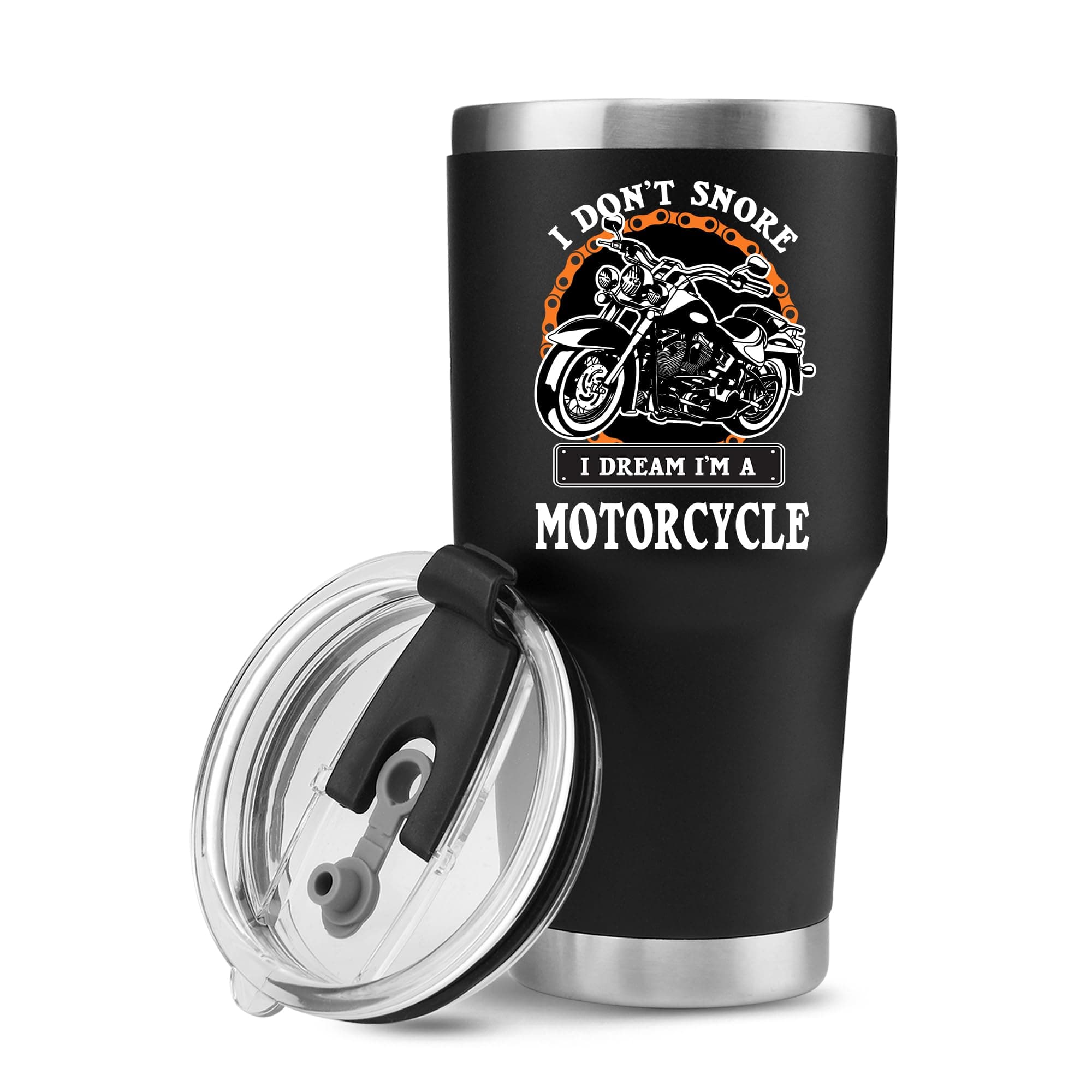 – Panvola I Don't Snore I Dream I'm A Motorcycle Vacuum Insulated Stainless Steel Tumbler Motorcyclist Gift Snorers Biker Rider for Dad Husband Boyfriend Uncle Travel Mug (30 oz)
