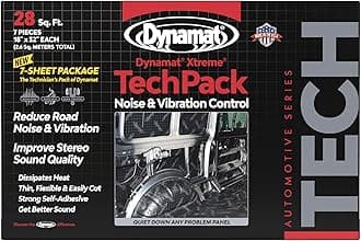 Dynamat Xtreme Tech Pack Sound Deadening Car Insulation – Noise Dampening for Floor, Doors, Panels, Hood, Engine or Trunk – Easy Self Adhesive Install – Made in USA – 7 Sheets, 18”x32”, 28 sq ft total