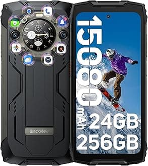 Phone BV9300Pro 24GB+256GB, Rugged phone 6.7“ 120Hz with 1.32" Customizable Secondary Screen, 15080mAh Battery 64MP+32MP+8MP Camera, 100LM Flashlight, Android 13 Helio G99,Fingerprint ID/NFC