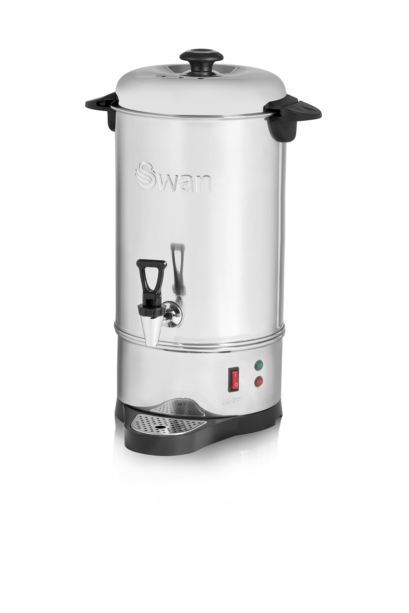 Swan SWU10L Catering Urn with Automatic Temperature Control, Drip Tray, 10L, 1600W, Stainless Steel, Silver
