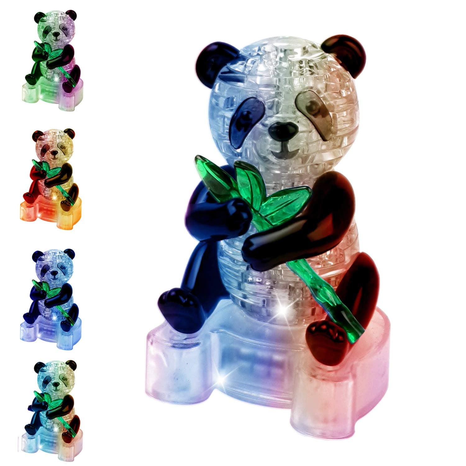 Coolplay 3D Crystal Puzzles Panda Toy 3D Jigsaw Puzzles Light-up Panda Gifts Girls Boys Adults