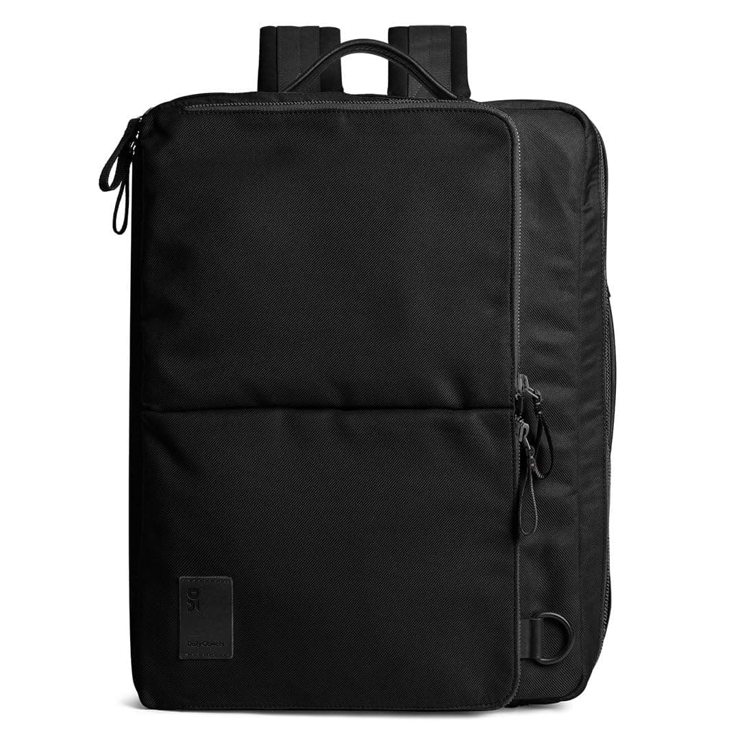 DailyObjects PET Space Black Meridian Convertible Briefpack (Backpack + Briefcase) (16L)| 100% Recycled | Fits Laptop Upto 16" | Lightweight Shoulder Backpack | Multiutility Bag with Trolley Sleeve
