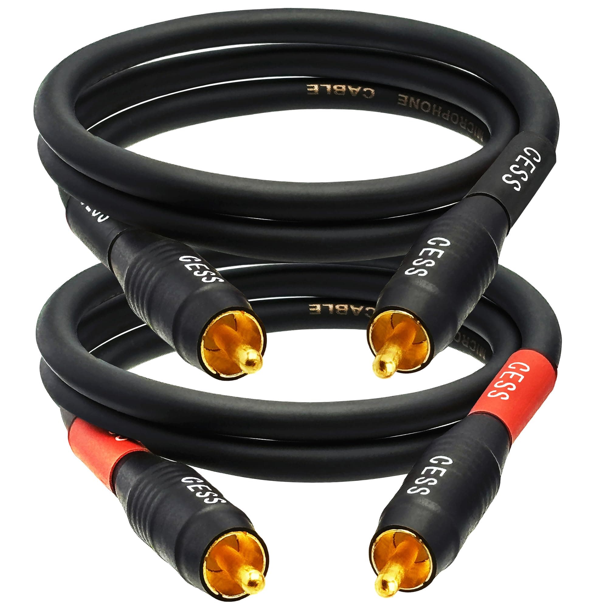 CNCESS CESS-075-2f Heavy Duty Waterproof RCA Cable, Phono Male to Male (2 FT)