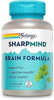 SharpMind, Cognitive Support Formula with Ginkgo Leaf, L-Dopa, Huperzine A & More for Healthy Brain, Mood & Memory Support 60 VegCaps