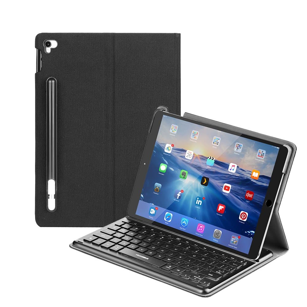 Keyboard Case for iPad Pro 10.5 Inch, 2-in-1 iPad Case with Keyboard Premium Smart Keyboard, Connects to iPad with the Smart Connector, Just Attach the Smart Keyboard and Start Typing, Premium (Black)
