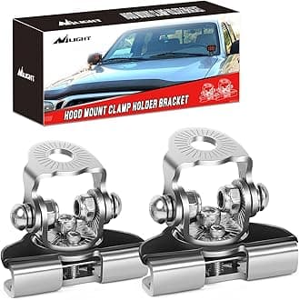 Nilight LED Light Bar Mounting Bracket 2PCS Universal Adjustable Pillar Hood Led Work Light Mount Bracket Clamp Holder for Off Road Truck SUV Installing Without Drilling