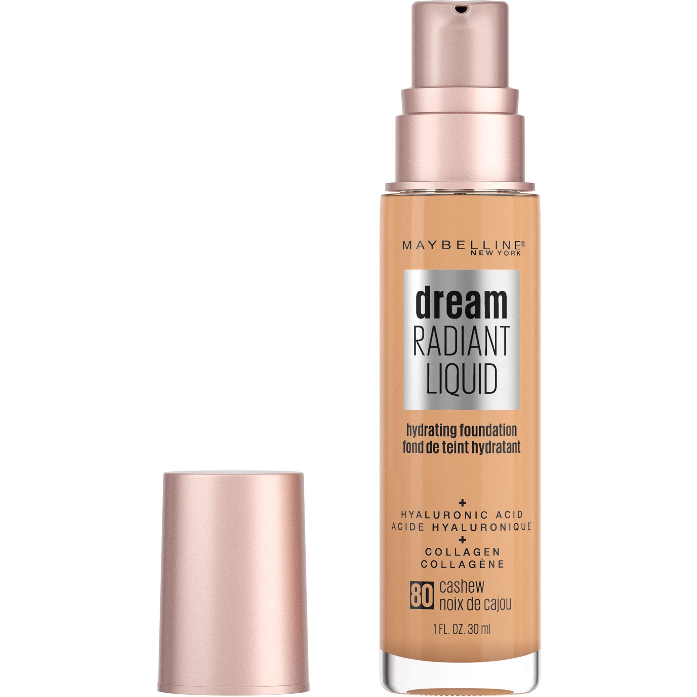 MAYBELLINE - Dream Radiant Liquid Hydrating Foundation Medium Coverage Cashew 80-1 fl oz (30 ml)