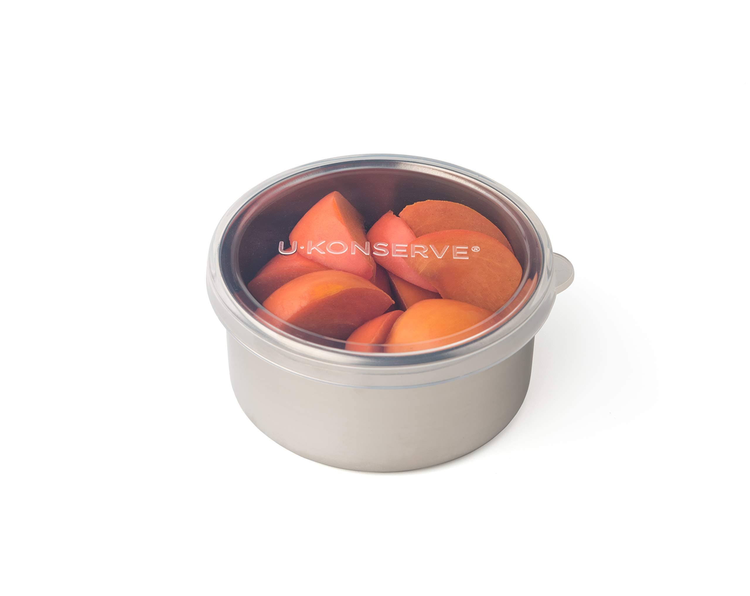 Stainless Steel Round Food Storage Bento Box Container, Leak Proof Silicone Lid Dishwasher Safe - Plastic Free, 9oz