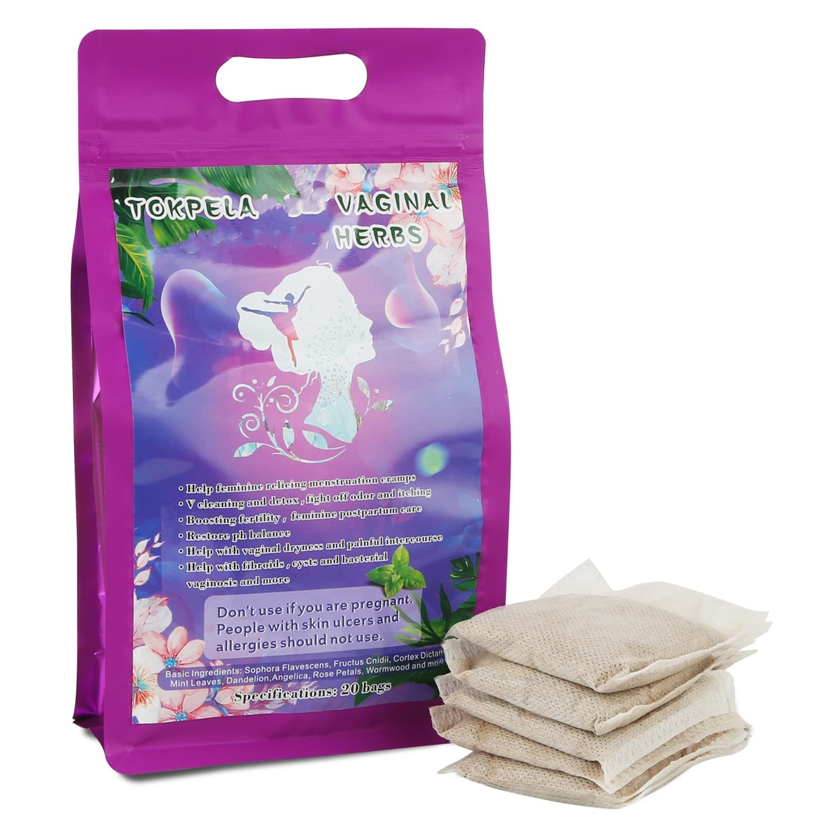Yoni Herbs for Cleansing, 100% Organic V Steaming Herbs（Filter Bag Packaging), Yoni Kit, V Steam Herbs Tone & Rejuvenate for Women - V Cleansing，Ph Balance（20 Steams）