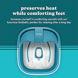Homedics Smart Space Bubble Mate Collapsible Foot Spa, Heat-Maintaining, Bubble Massage with Pumice Stone and Splash Guard