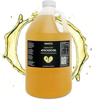 GreenIVe Avocado Oil Naturally Grown 100% Pure Natural without Additives, Clean, Cold Pressed, Non-GMO, Vegan: For Cooking, Frying, Baking and for Sauces, Dressings, Marinades, Salads (1 Gallon)