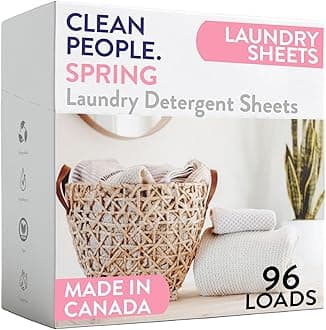 The Clean People Laundry Detergent Sheets - Laundry Soap - Ultra Concentrated, Recyclable Packaging, Stain Fighting - Spring Scent, 96 Pack