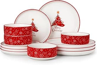 MALACASA Christmas Dinner Set