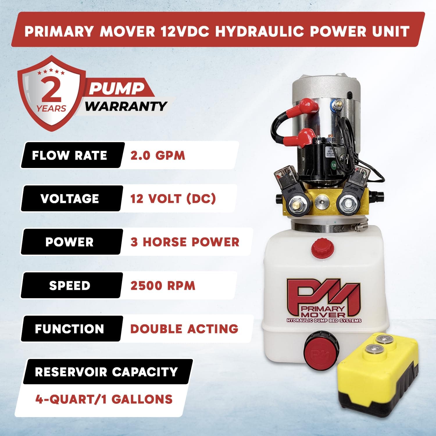 Hydraulic Trailer Jack (12,000 lb) - Power Jack 12K Double Acting, Lift Trailer Jack Stand with Hydraulic Power Unit (12k Jack Kit Bolt On) PFJ-1-MB-K