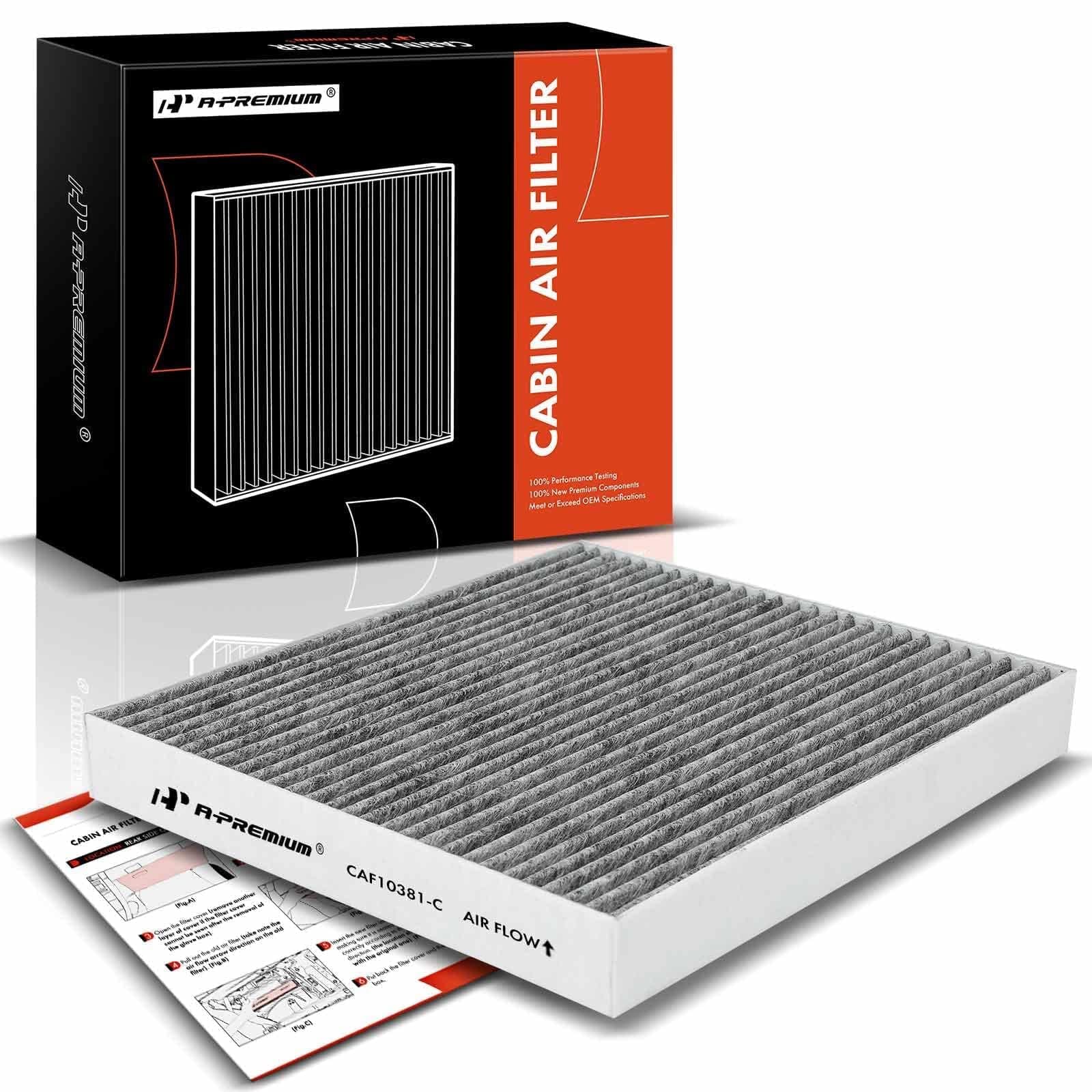 Cabin Air Filter with Activated Carbon Compatible with Hyundai Sonata 2006-2008, Santa Fe 2007-2009, Azera 2006-2009 & Kia Optima 2006-2010, Magentis 2005-2010, Replace# 087903K000
