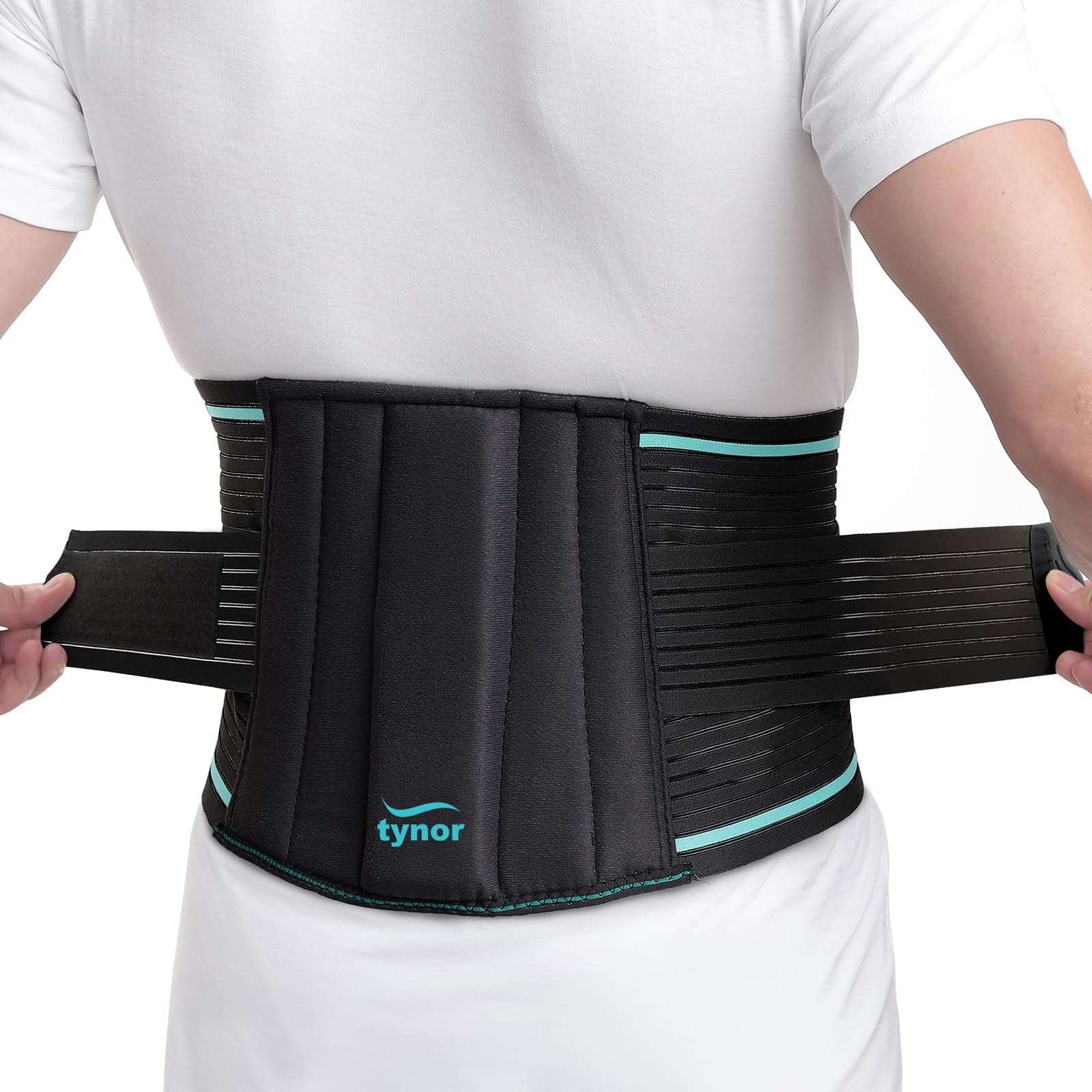 TYNOR Back Support Belt, Adjustable Lower Back Support for Men & Women Breathable Back Braces for Lower Back Pain, Lumbar Support Belt, Back Brace for Back Pain, Sciatica Back Support (XXL, Black)