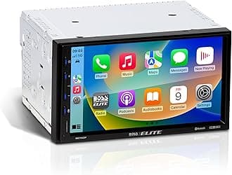 BOSS Audio Systems Elite BE7ACP Car Stereo - 7" Display, Apple CarPlay & Android Auto Head Unit, Double DIN Touch Screen Car Stereo, Bluetooth, AM/FM Radio Receiver, USB, SD, No CD/DVD Player
