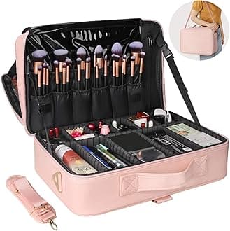 Relavel Rolling Makeup Case, Makeup Backpack Professional Makeup Artist Train Case