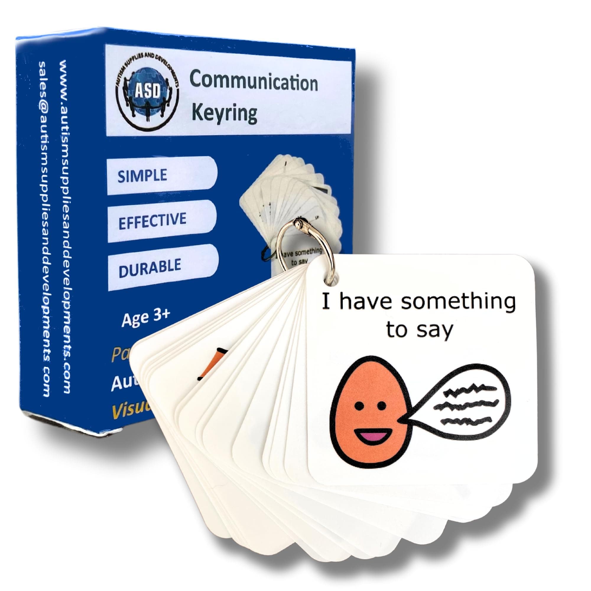Communication Keyring Autism Lanyard - Premium Durable Plastic - 16 Communication Cards – SEN – Autism Learning Resources –Visual Timetable for Autistic Children –SEN