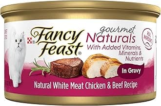 Purina Fancy Feast Gourmet Naturals White Meat Chicken & Beef Recipe Gravy Wet Cat Food, 3 oz, Case of 12, 12 X 3 OZ