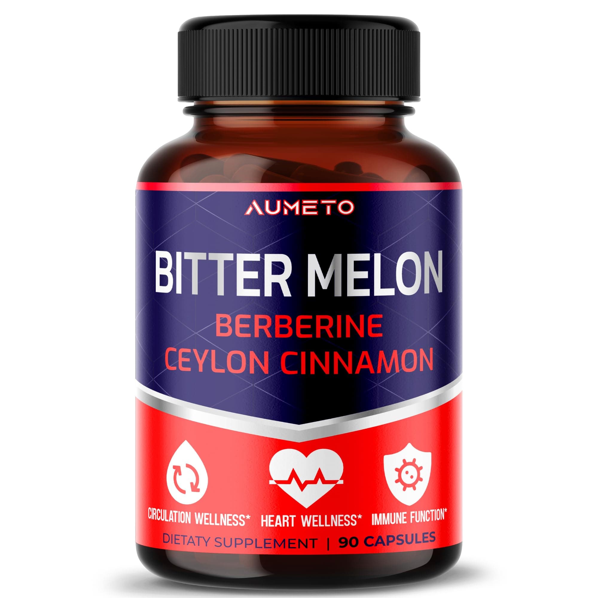 Bitter Melon Capsules - Enhanced with Berberine Ceylon Cinnamon for Circulation Wellness and Immune Function (90 Count (Pack of 1))