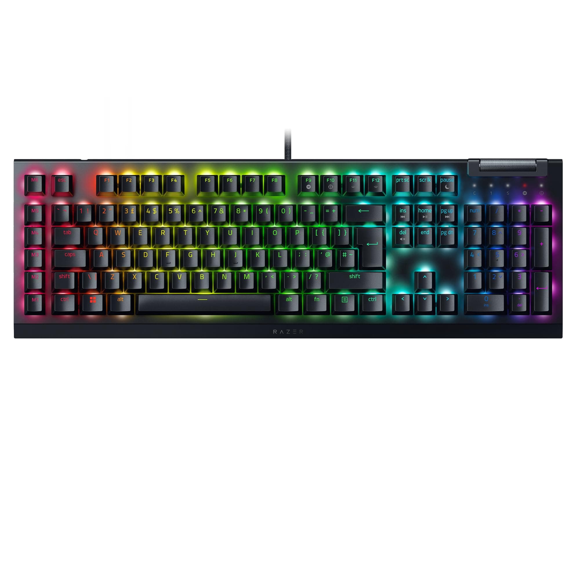BlackWidow V4 X (Green Switch) - Mechanical Gaming Keyboard Chroma RGB (Clicky Mechanical Switches, 6 Dedicated Macro Keys, Doubleshot ABS Keycaps) QWERTY UK Layout | Black
