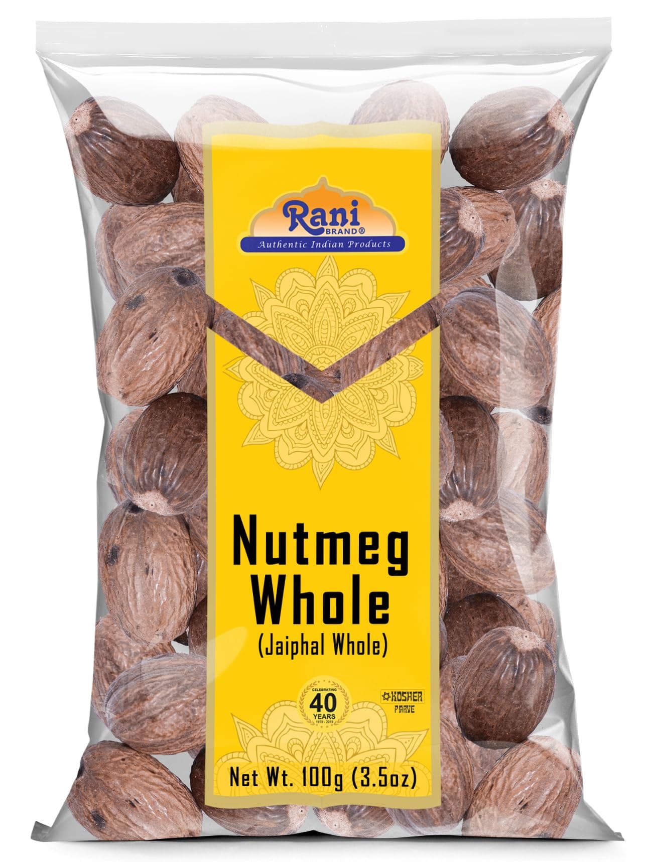 Rani Brand Authentic Indian Products Nutmeg (Jaiphul) Whole Spice, 21-23 Pieces, 3.5oz (100g) ~ All Natural | Vegan | Gluten Friendly | NON-GMO | Origin