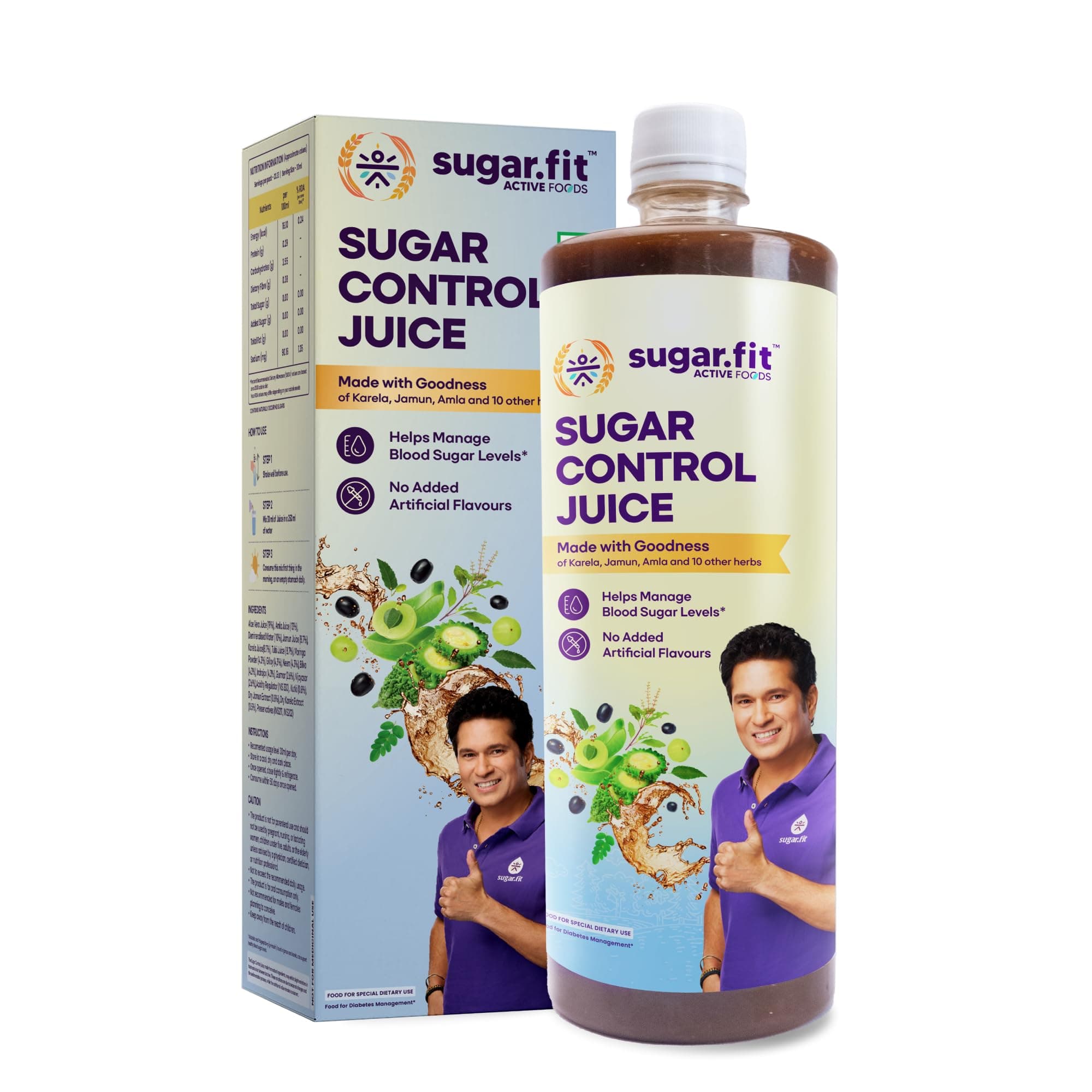 - Active foods Sugar Control Juice 1 L | Diabetic Care | Neem Karela Jamun Juice, made with 13 natural herbs | Helps manage weight, cholesterol, blood sugar, no added sugar (Pack of 1)