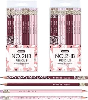 ECOTREEPencils #2 Pencils for Kids Cute Pencils Fun Pencils Number 2 Pencils Sharpened Pencils Cool Pencils Graphite Pencils Birthday Pencils for School 24 Pack