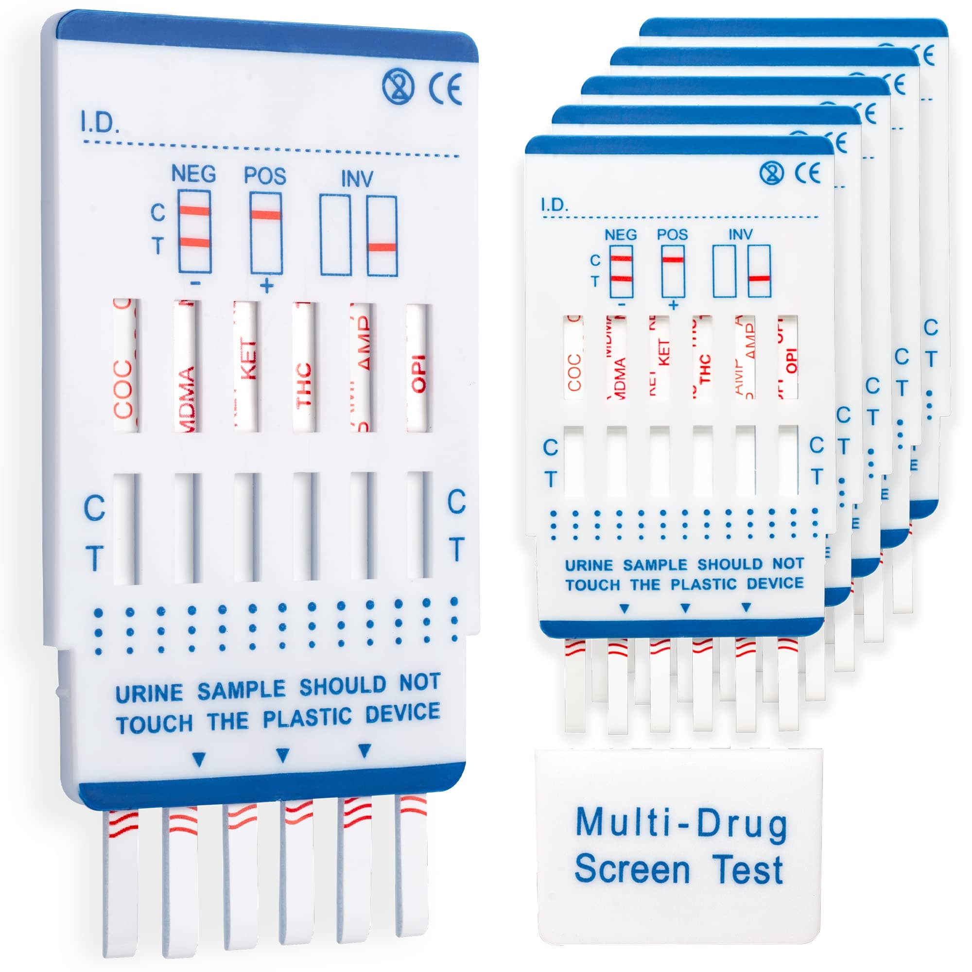 5 x Drug Testing Kits | Tests for 6 Drugs of Abuse in Urine | Cocaine, Cannabis, Opiates, Amphetamines, Ketamine and Ecstasy
