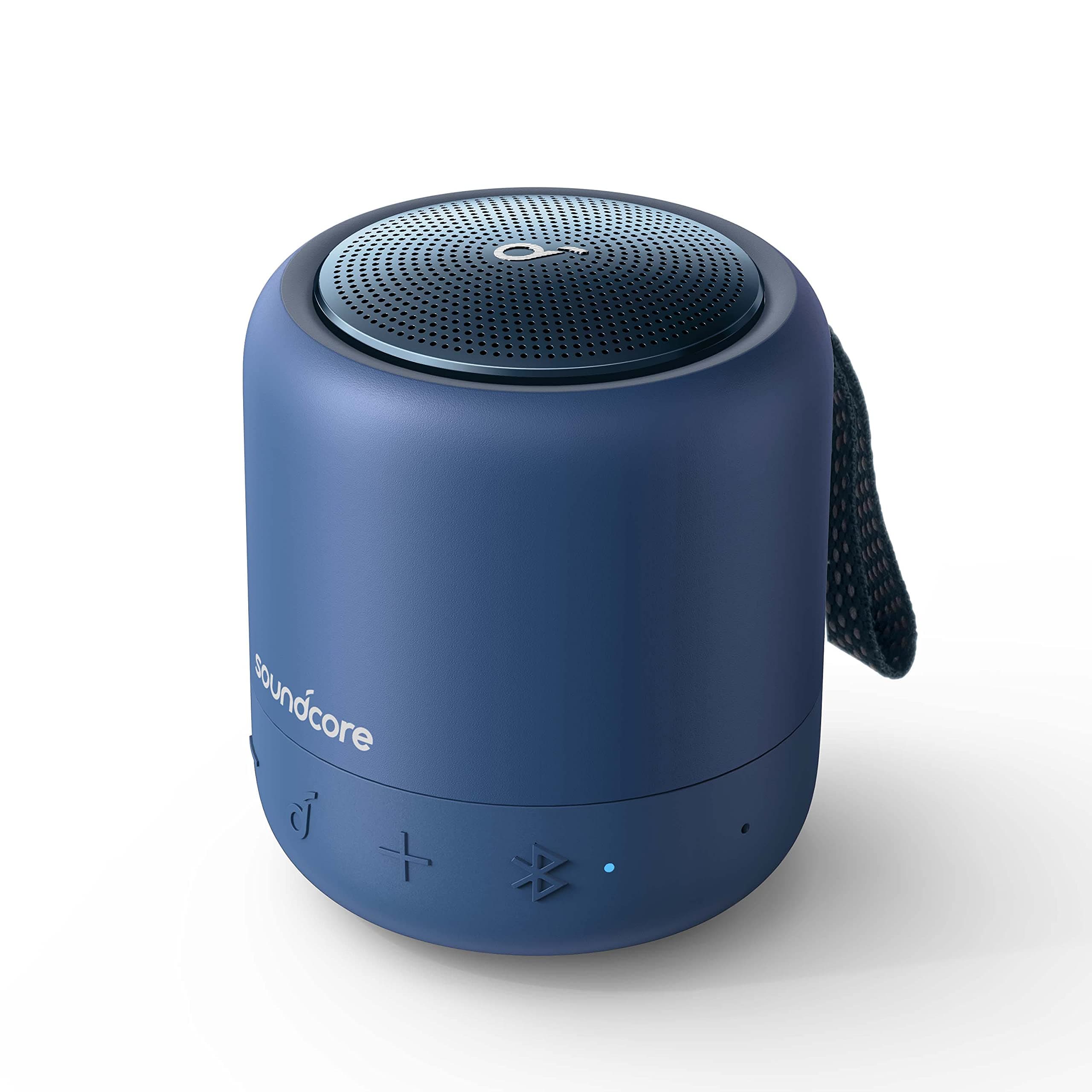 Soundcore Anker Mini 3 Bluetooth Speaker, Waterproof IPX7, Ideal for Pocket Party, Bathroom, Beach, with BassUp and PartyCast Technology, Portable Speaker, USB-C, and Customizable EQ in Blue