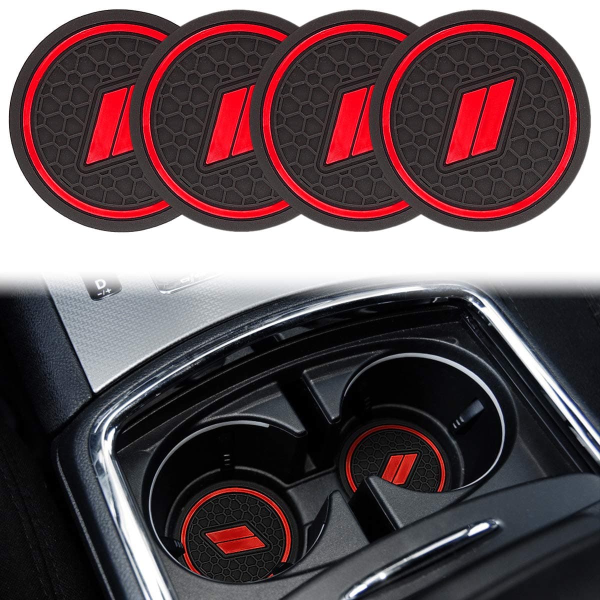 Anti Slip Cup Holder Coaster Can Insert Mats for Charger Accessories 2015-2021 Cup Holder Pad for Charger Car/Vehicle Interior Accessories 4pcs (Cup Holder Coaster Can)