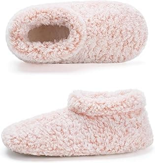Fuzzy Slippers for Women Indoor, Warm Bedroom Slip On Shoes, Winter Fluffy House Socks with Grippers, Cozy Christmas Gifts Unique