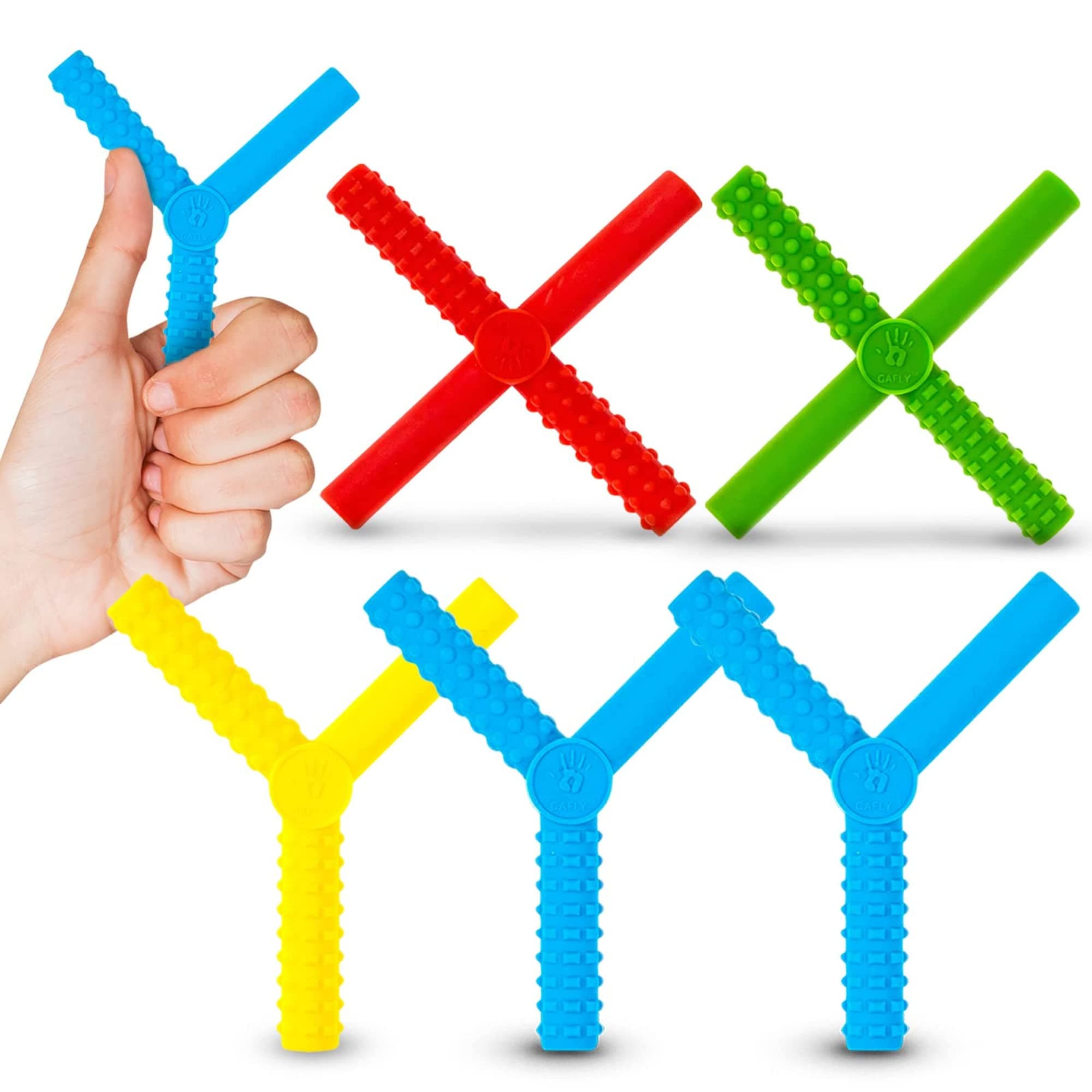 Gafly X’s and Y’s - 5 Pack Sensory Chew Toys for Autistic Children - Chewy Sticks for Sensory Kids - Autism Chew Toys for Toddlers & Kids - BPA-Free Silicone Chew Tubes for Sensory Needs