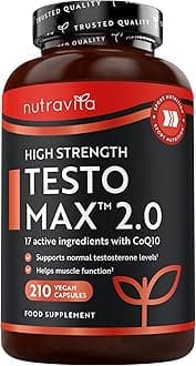 Test Booster for Men - 210 Vegan Capsules - 1450mg per Testosterone Supplement Serving - TESTOMAX™ 2.0 Contains 17 Active Ingredients Incl. Ashwagandha KSM 66®, CoQ10, Maca Root