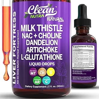 - Clean Nutraceuticals Milk Thistle NAC Liver Cleanse Detox & Repair Supplement Liver Support Liquid Drops with Dandelion Extract, Artichoke, Chanca Piedra, Choline, L-Glutathione, Burdock, Schisandra