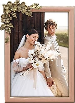 Vintage Pink Thin Boarder Floral Photo Frame