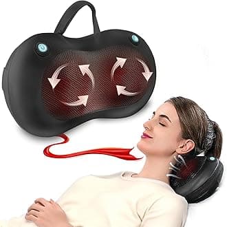 White Elephant Gifts for Adults,Christmas Gifts for Women Men,Shiatsu Neck Back Massager for Pain Relief Deep Tissue,Back Massager Deep Tissue Kneading with Heat,3D Electric Pillow(Black)