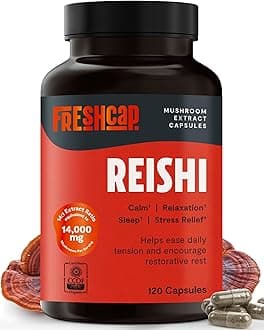 Reishi Mushroom Supplement 14,000mg - Reishi Mushroom Capsules Extract, Supplements Herbal Supplements, Ayurveda Nootropic Red Reishi Supplement (120 Capsules)