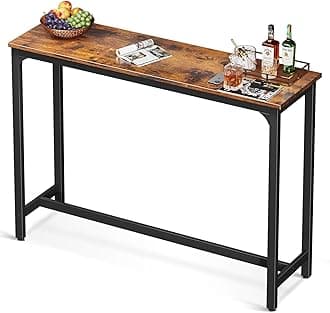 ODK 54 Inch Bar Table, Bar Height Pub Table, Counter Height Bar Table, Rectangular High Top Kitchen & Dining Counter Tables with Sturdy Legs & Easy-to-Clean Top, Indoor use, Rustic Brown