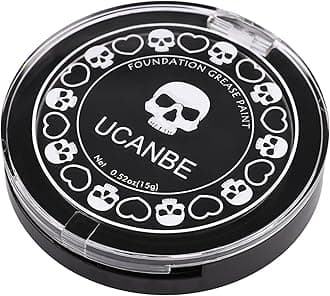 UCANBE Black Cream Face & Body Makeup Foundation, Professional Non-Toxic Greasepaint, Halloween Face Body Paint Palette for Kids & Adults, Facepaint for SFX Clown Zombie Vampire Skull Skeleton Cosplay